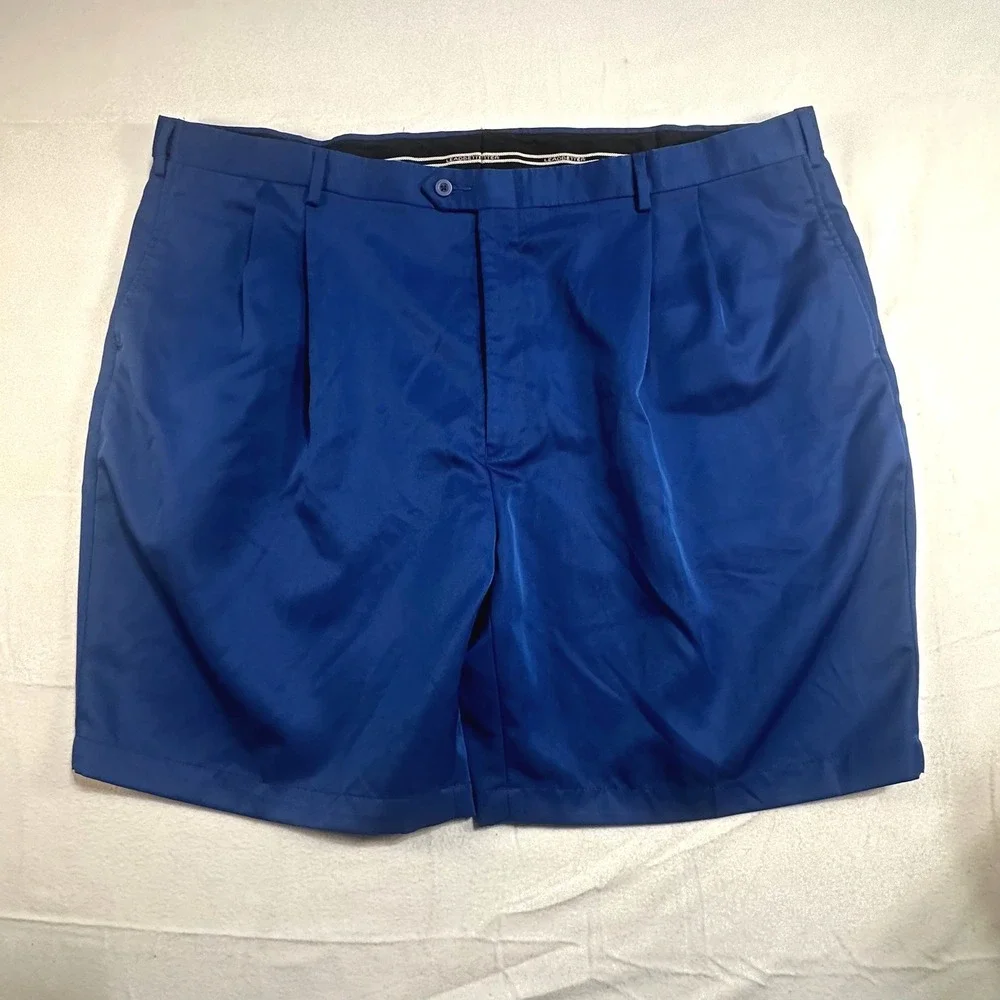 Big Mens Royal Blue Pleated‎ Front Dress Shorts Size 48 Spring Dadcore Summer